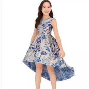 Big Girls Metallic Jacquard High-Low